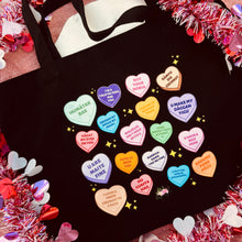 Load image into Gallery viewer, CHamoru Sweethearts Canvas Tote Bag (black)
